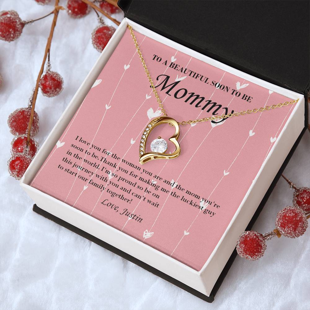 Mom To Be Valentine's Necklace From Justin First Time Mommy Soon To Be Mother Jewelry Pregnant Valentine's Present Forever Love Necklace