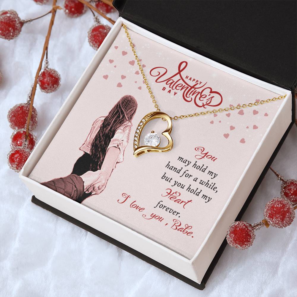 Valentine's Day Gift Necklace For Wife With Message Card I Love You Babe Gift Necklace For Her 1 Forever Love Necklace
