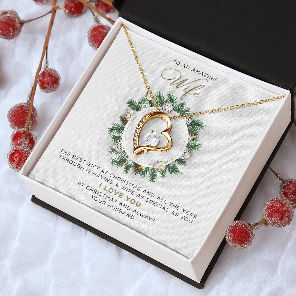 To An Amazing Wife – Love You At Christmas And Always – 1 Forever Love Necklace