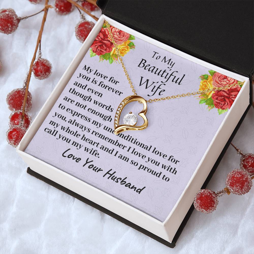 To My Beautiful Wife My Love For You Is Forever Necklace 2 Forever Love Necklace