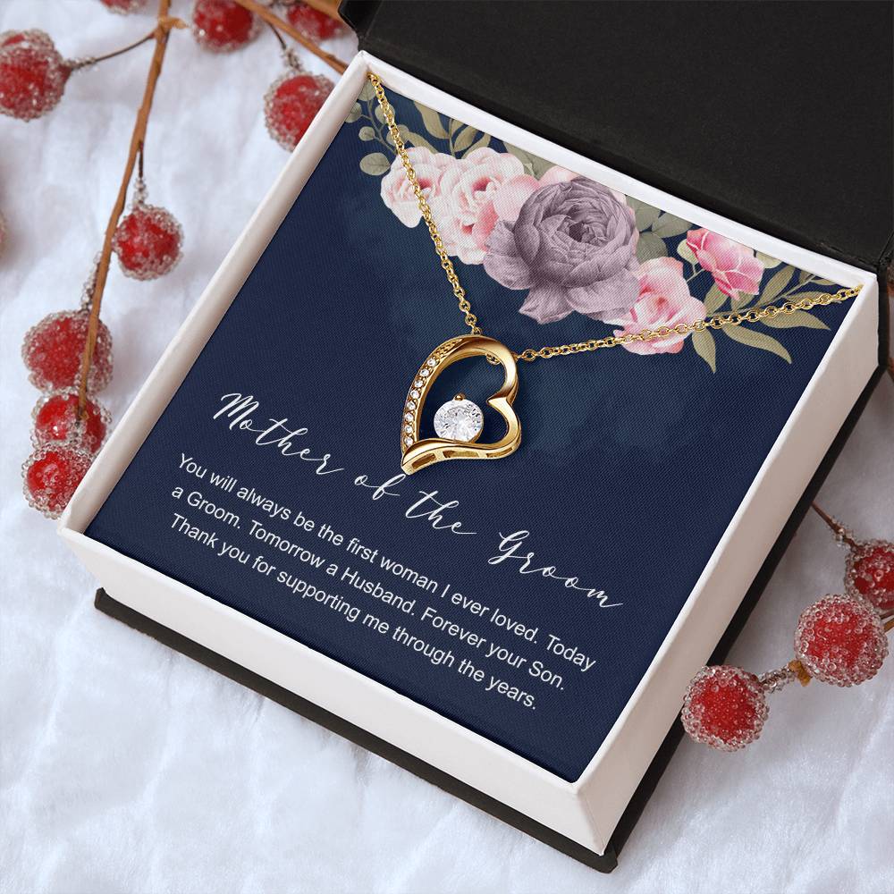 Mother Of The Groom Gift Necklace Wedding Gift Bridal Party Rehearsal Dinner Man Of My Dreams Parent Of Groom Forever Love Necklace