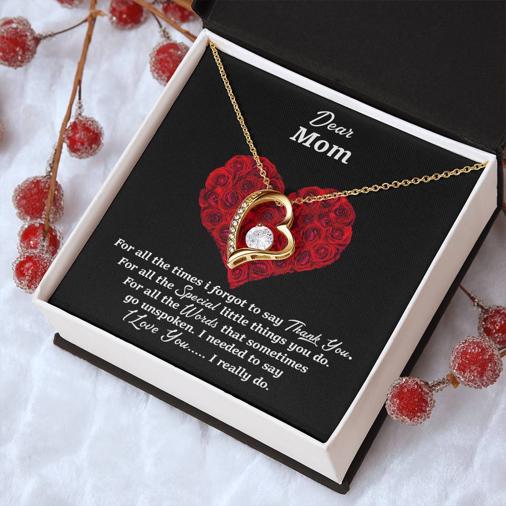 Thank You Mom Mothers Day Gift Forever Love Necklace