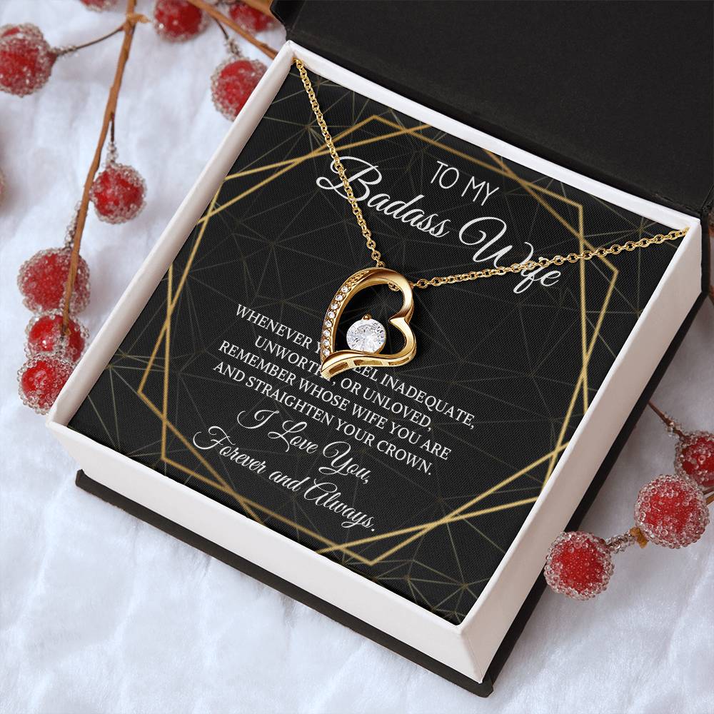 Badass Wife Necklace To My Badass Wife Necklace For Wife To My Wife Necklace Wife Necklace From Husband Valentine For Wife Wife Forever Love Necklace
