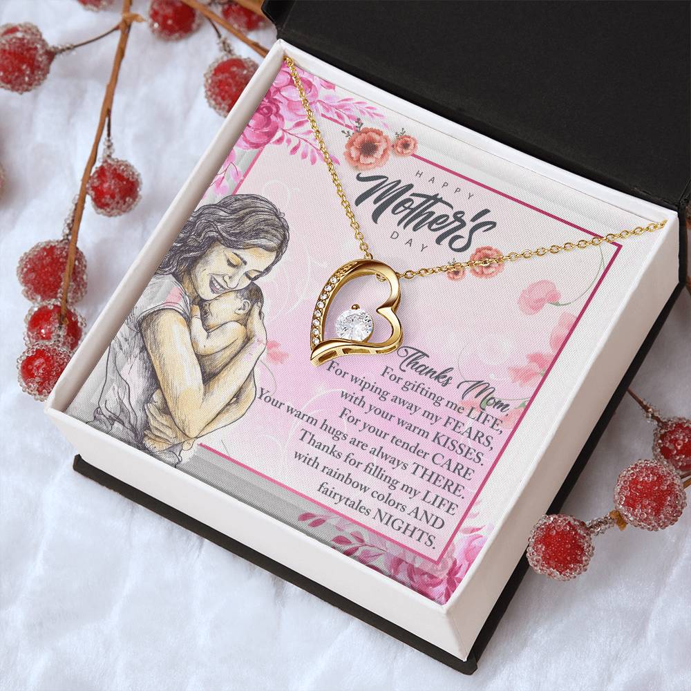 Thanks Mom For Gifting Me Life - Forever Love Necklace Forever Love Necklace