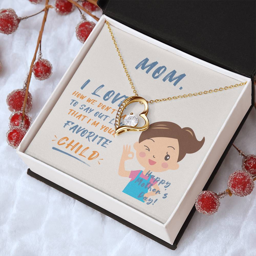 Mom With Message Card 1 Forever Love Necklace