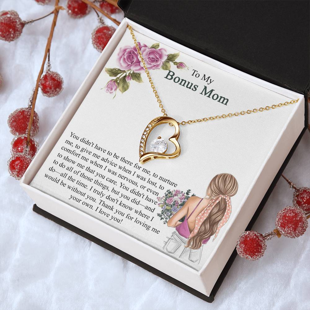 Step Mom Gift Bonus Mom Necklace Present For Stepmom For Mother's Day Christmas Birthday Double Circles Mother Necklace Forever Love Necklace