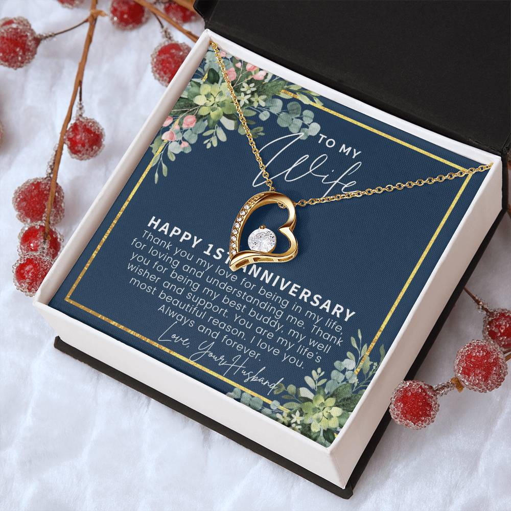 One Year Anniversary Gifts First Anniversary Gift For Her 1st Wedding Anniversary Gift For Wife First Year Anniversary Forever Love Necklace