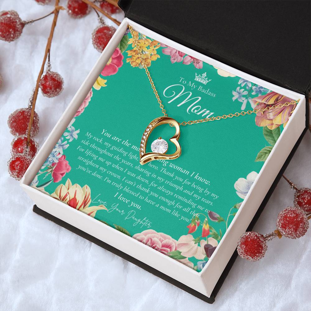 To My Badass Mom Necklace Badass Mom Gift Mother’s Day Gift Birthday Gift Gift From Daughter On Wedding Day 1 Forever Love Necklace