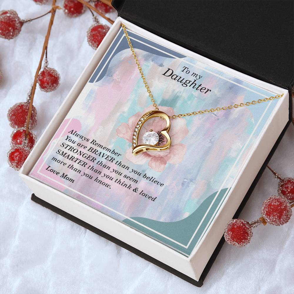 To My Daughter To My Daughter Birthstone Necklace Father To Daughter Birthday Gift Forever Love Necklace