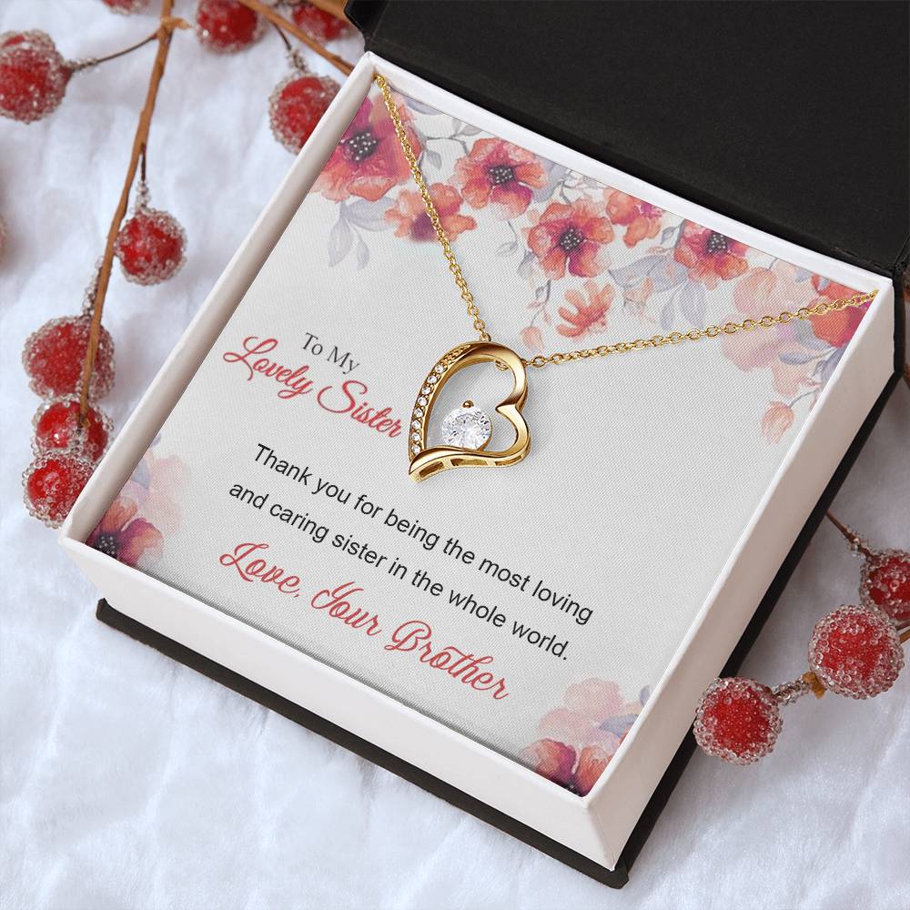To My Lovely Sister - 92.5 Sterling Silver Pendant Forever Love Necklace