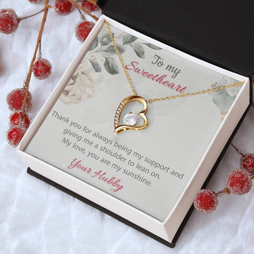 To My Sweetheart From Your Hubby 925 Sterling Silver Pendant 1 Forever Love Necklace