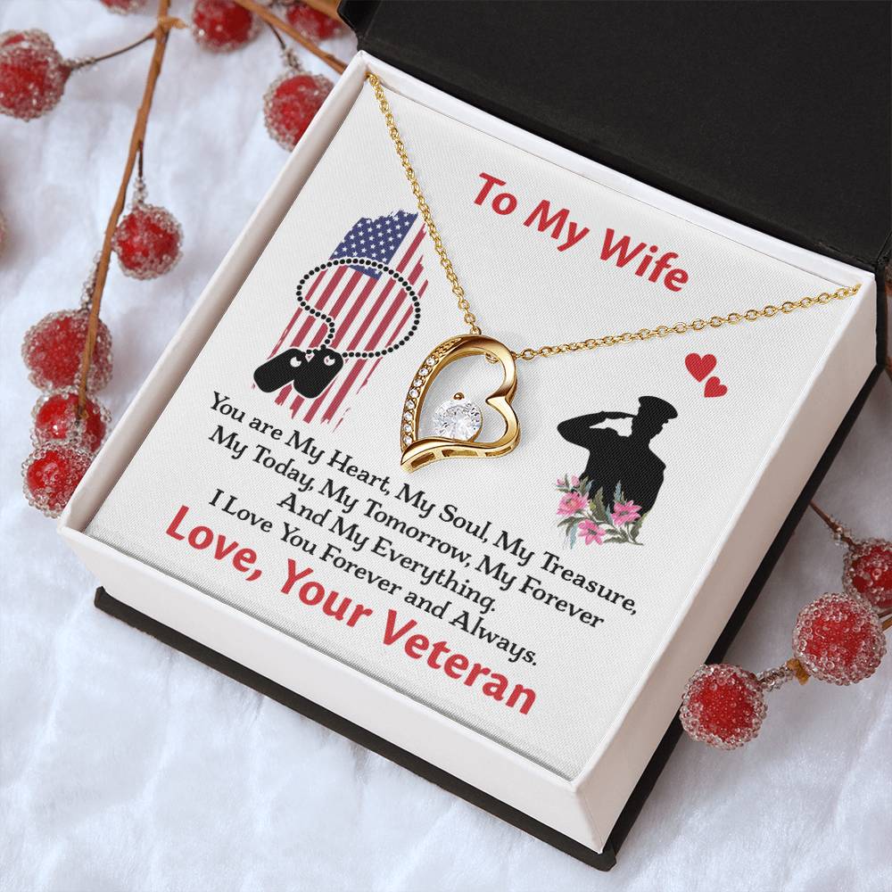 Veteran's Wife Forever Love Necklace