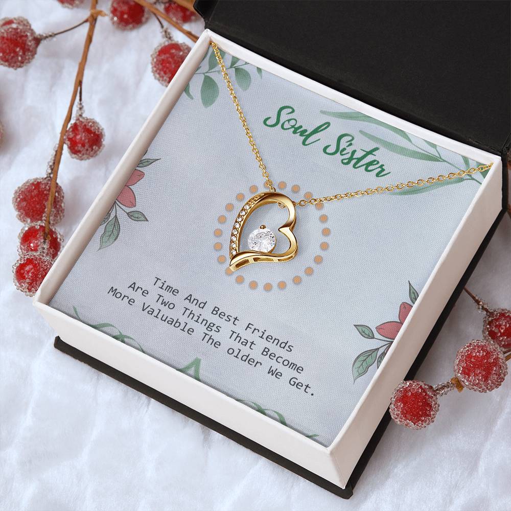 Perfect Gift For Besties - 925 Sterling Silver Pendant Forever Love Necklace
