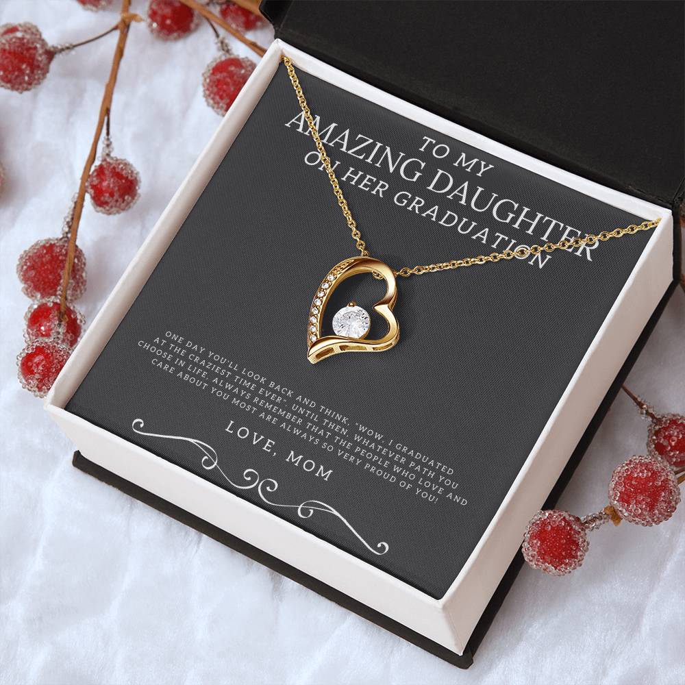 To My Amazing Daughter On Her Graduation From Mom Necklace Graduation Gift For Daughter Graduation Necklace Senior Class Congratulations Forever Love Necklace