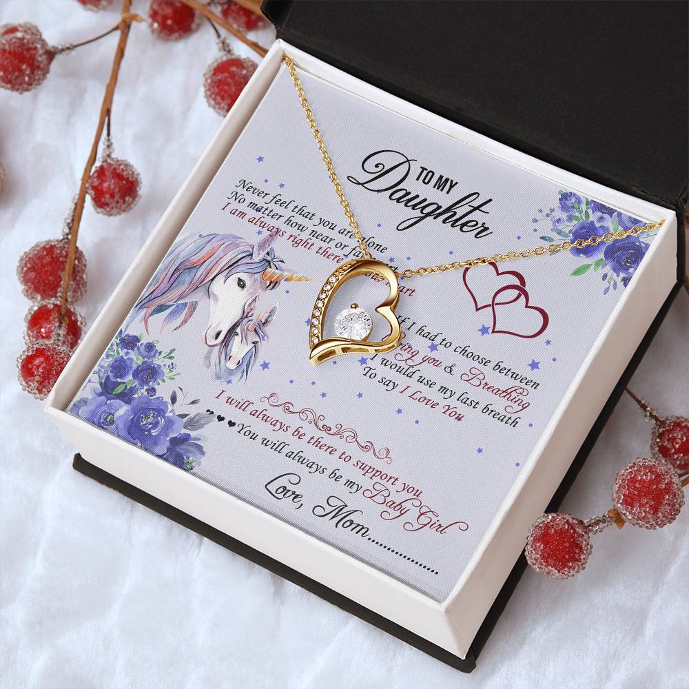 To My Daughter - Forever Love Mother's Day Necklace Gift Set Daughter Gift From Mom Anniversary Lovingly Mom Birthday Gift Forever Love Necklace