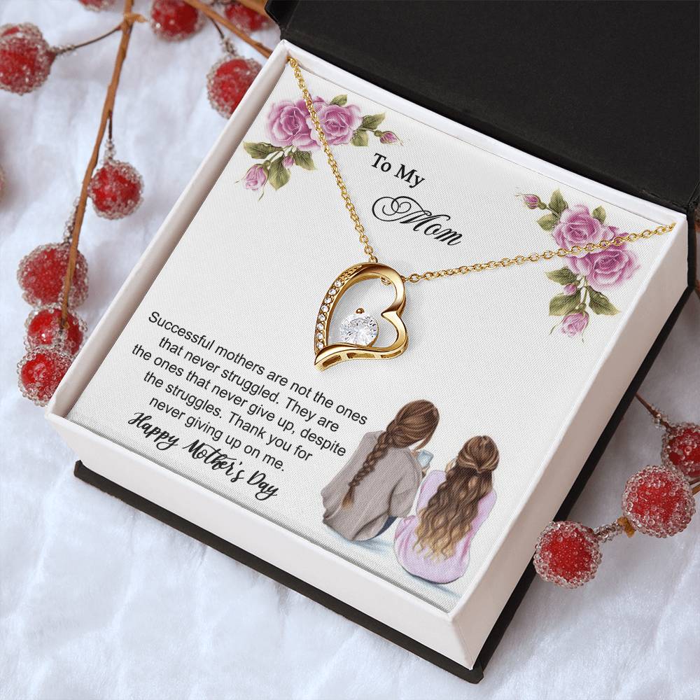 Thank You For Never Giving Up On Me Mother Necklace 1 Forever Love Necklace