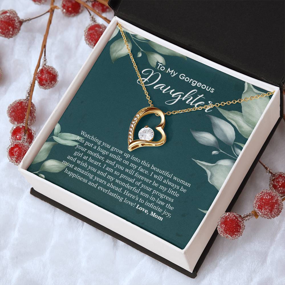 Bride Gift From Mom To Daughter On Wedding Day Gift For Daughter On Wedding Day From Mother Wedding Necklace Gift To Daughter Forever Love Necklace