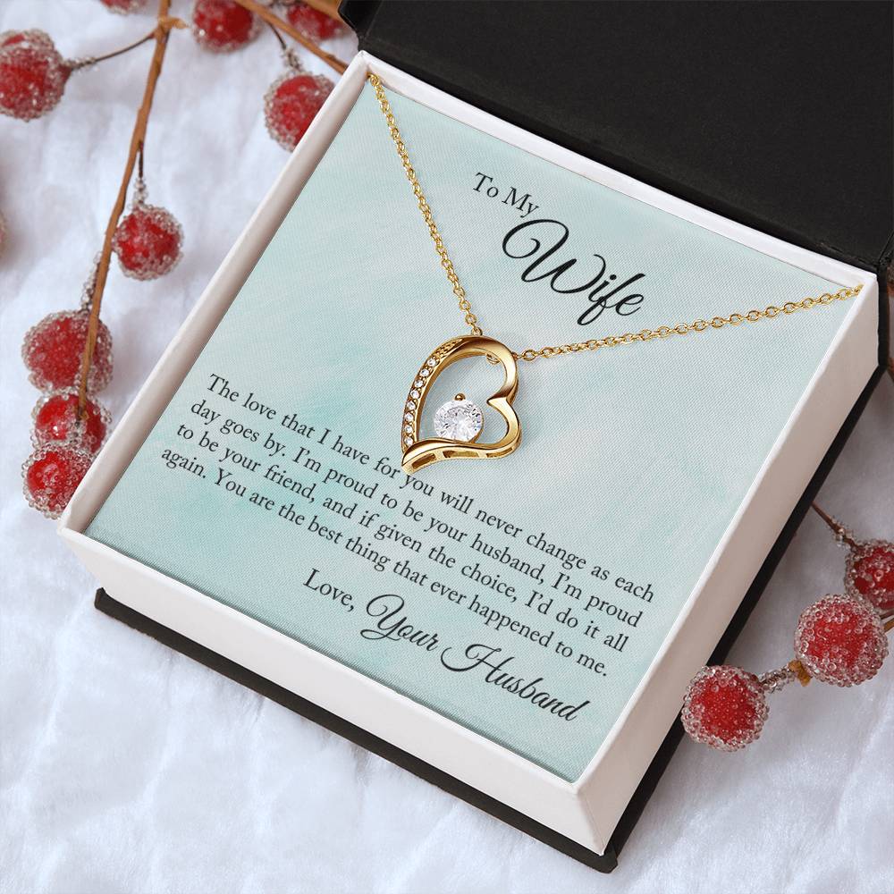 To My Wife I'm Proud To Be Your Husband Forever Love Necklace