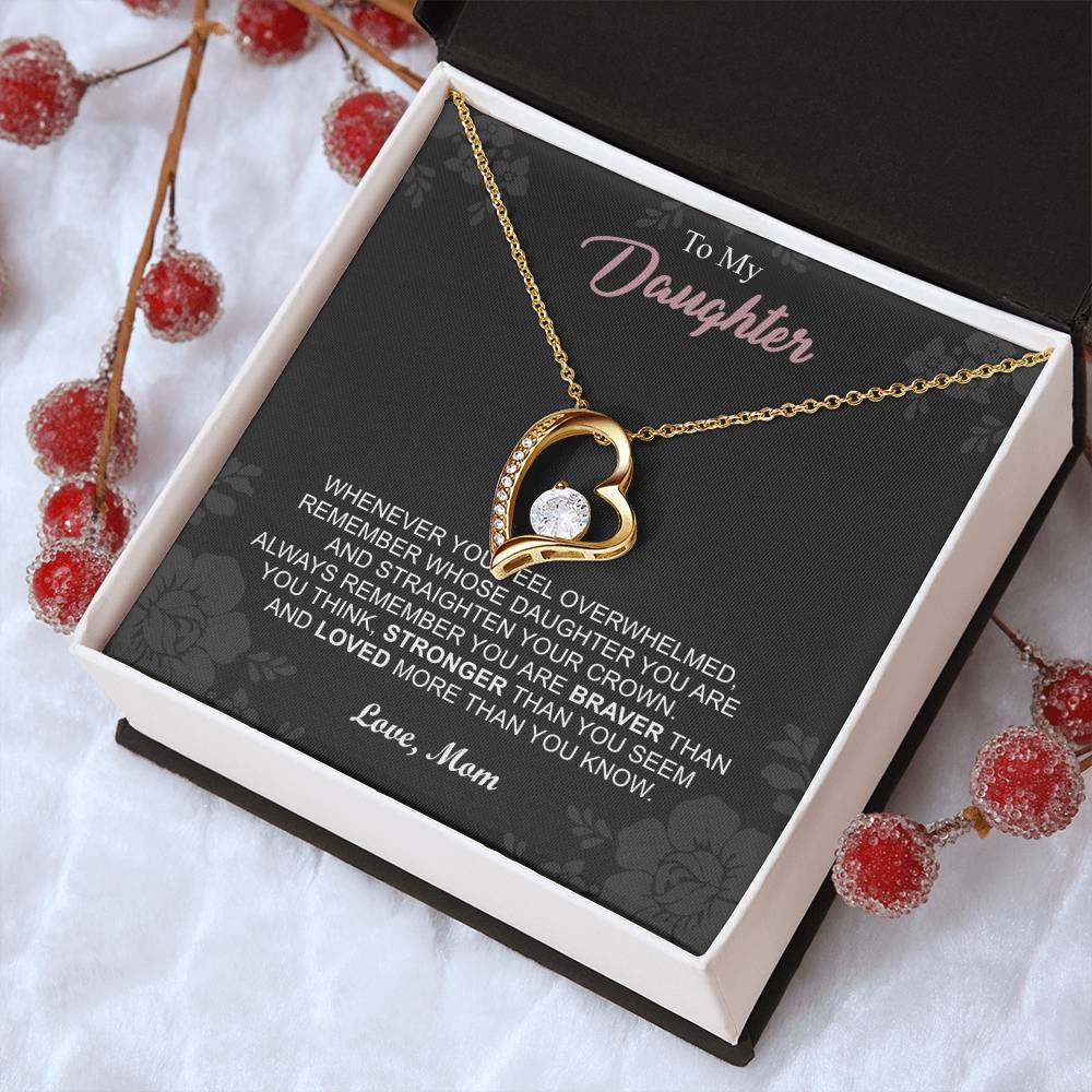 To My Daughter Necklace - Daughter Mother's Day Gift - To My Daughter Necklace From Mom Dad - Grown Up Daughter Gift From Mom Forever Love Necklace