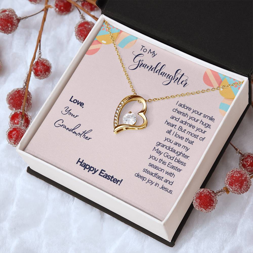 To My Granddaughter Love Your Grandmother Happy Easter Necklace 1 Forever Love Necklace