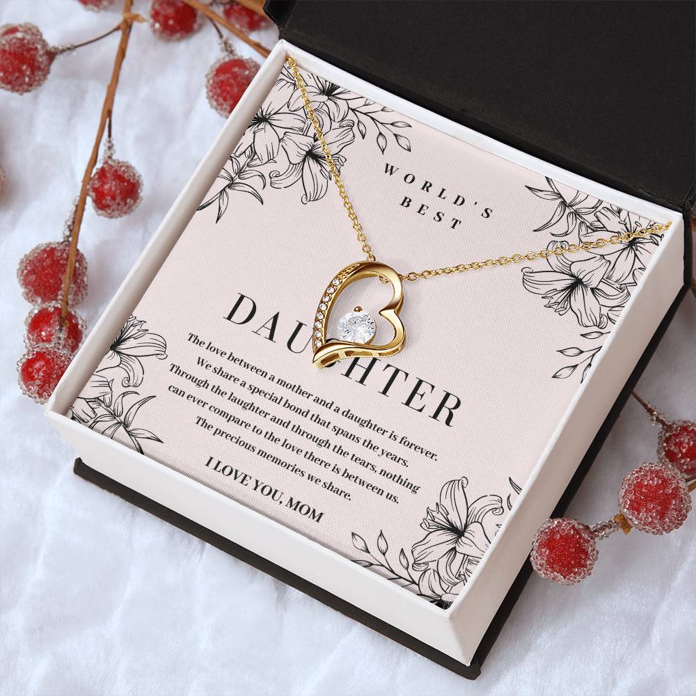 Daughter Gift World's Best Daughter Necklace Forever Love Necklace