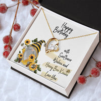 Happy Birthday Necklace With Sunflower Gnome Care Forever Love Necklace