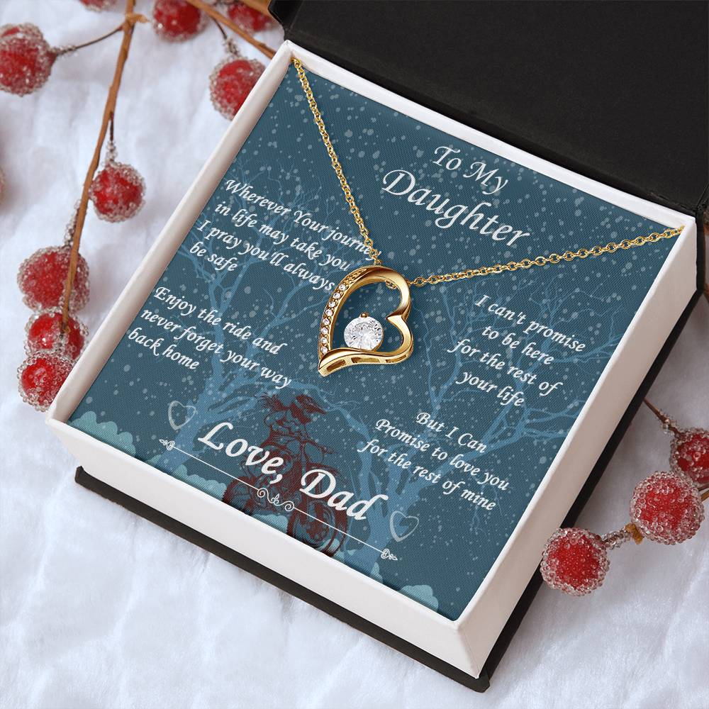 Wherever Your Journey Biker Daughter Forever Love Necklace