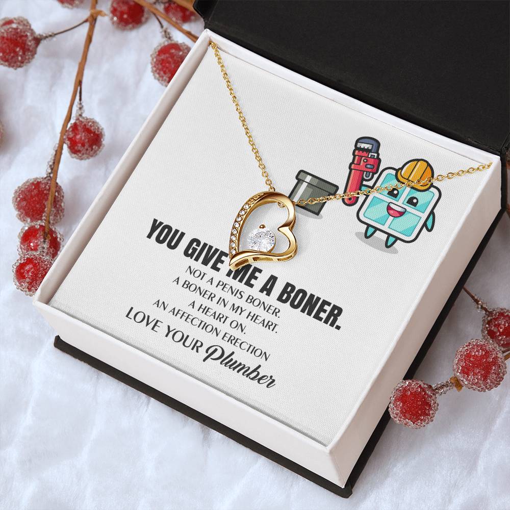 You Give Me A Heart Boner An Affection Erection Funny & Sarcastic Love For Her ♥ Mature Gag Plumber's Wife Funny Gift 1 Forever Love Necklace
