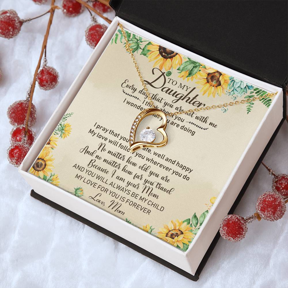 To My Daughter Necklace Gift Daughter Birthday Gift From Mom Christmas Gift Gift For Daughter From Mom Anniversary Lovingly Mom Grown Up Daughter Forever Love Necklace