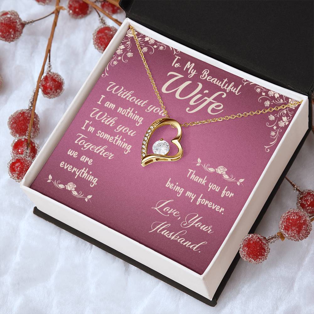 To My Wife Love Your Husband - Last Everything Necklace - To My Wife Necklace Anniversary Gift For Wife Forever Love Necklace