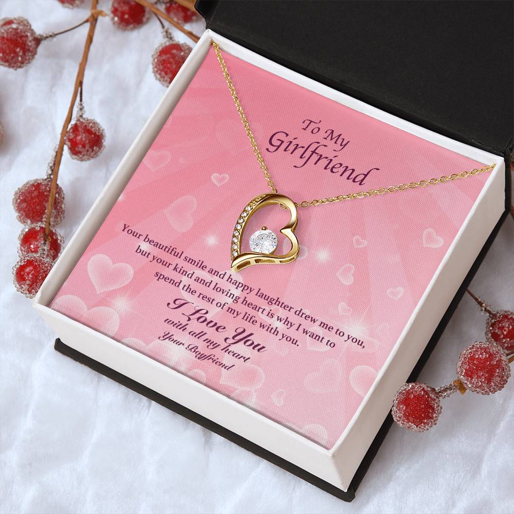 To My Girlfriend - Your Beautiful Smile - Forever Love Necklace Forever Love Necklace