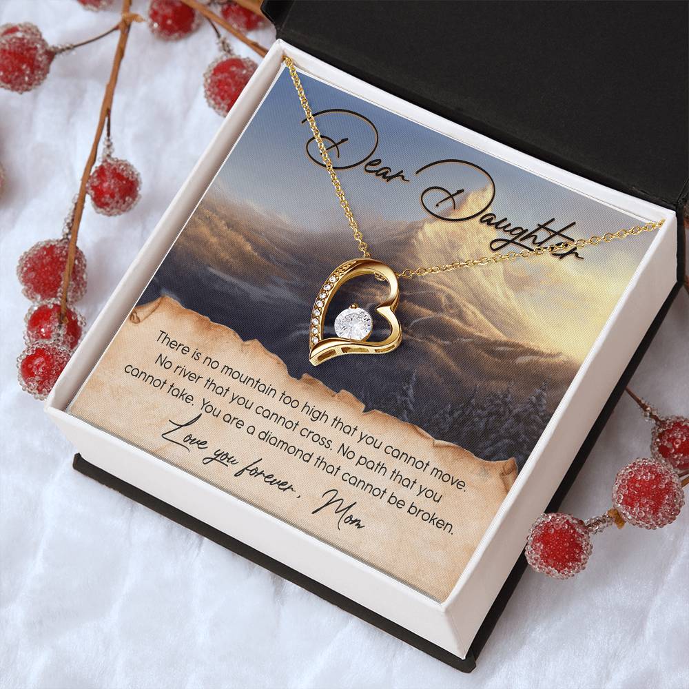 To My Beautiful Daughter Gift For Daughter From Mom Daughter's Birthday Daughter's Graduation Daughter Jewelry Mother's Day Forever Love Necklace