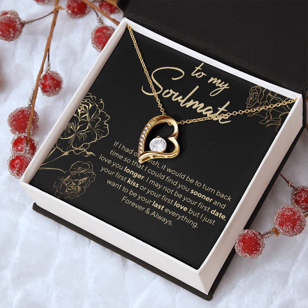 Soulmate Heart Necklace Gift Forever Love Necklace