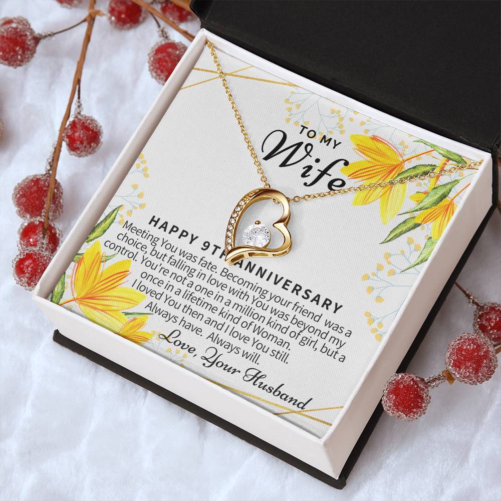 9th Anniversary Gifts 9 Year Wedding Anniversary Gift Ideas 9th Wedding Anniversary Gift For Her 9 Year Anniversary Gift For Forever Love Necklace