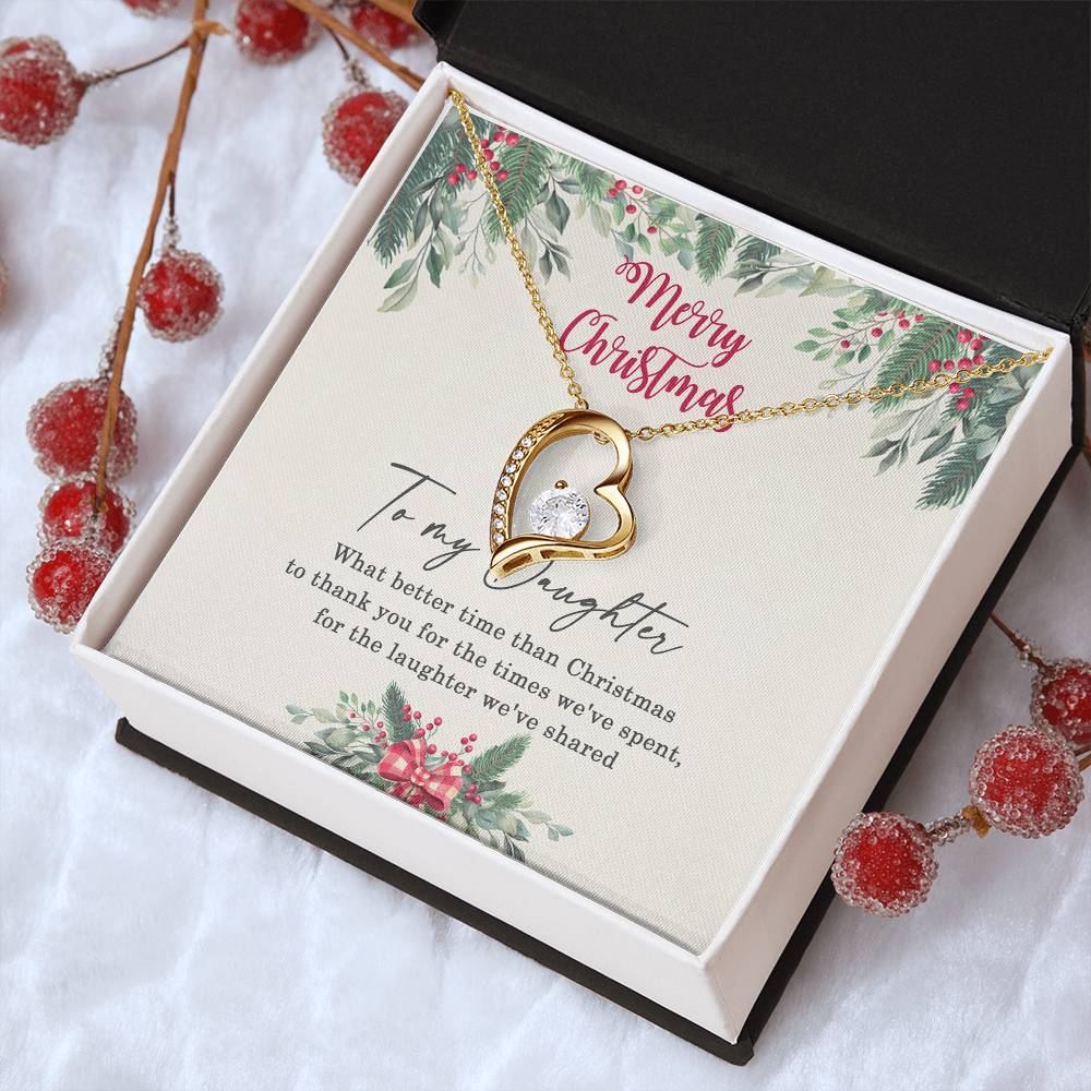 Merry Christmas To My Daughter Daughter Necklace Gift Daughter Birthday Or Christmas Gift Daughter Necklace Forever Love Necklace