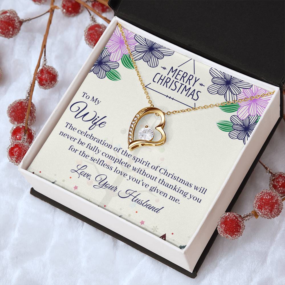 Merry Christmas To My Wife Love Forever Best Necklace For Beautiful Wife 1 Forever Love Necklace