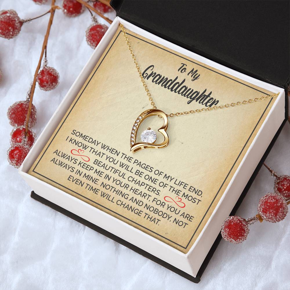 To My Granddaughter - I Will Always Be There For You Grandpa - Granddaughter Necklace Granddaughter 1 Forever Love Necklace