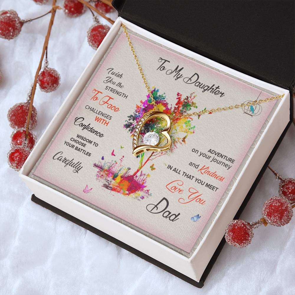 To My Daughter Forever Necklace Birthday Christmas Graduation Engagement From Dad 1 Forever Love Necklace