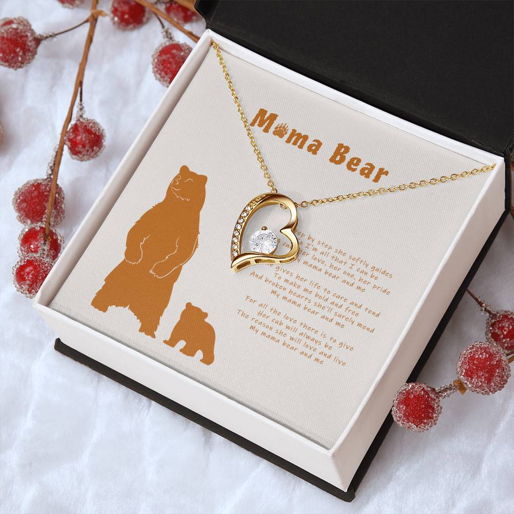 Mama Bear & Me With Message Card 1 Forever Love Necklace