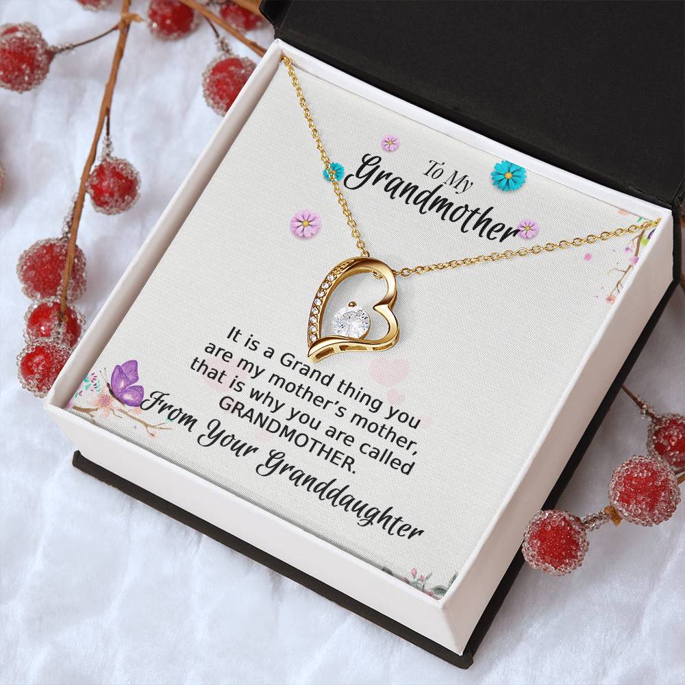 To My Grandmother From Your Granddaughter Necklace 1 Forever Love Necklace