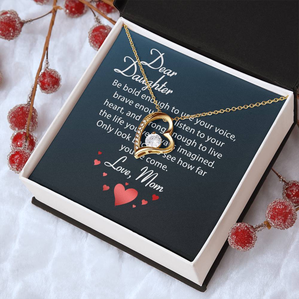Dear Daughter Necklace Love Your Mom Daughter Mother's Day Gift To My Daughter Necklace From Mom Dad Grown Up Daughter Gift From Mom Forever Love Necklace