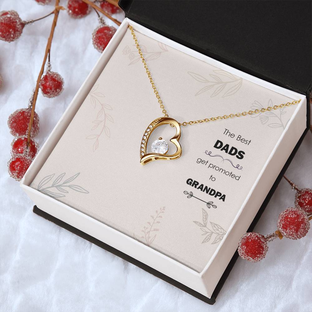The Best Dads Get Promoted To Grandpa Forever Love Necklace