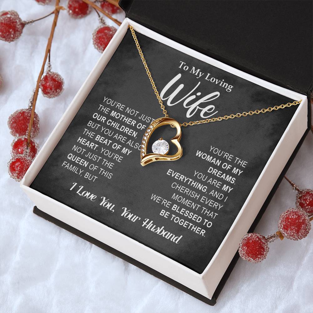To My Loving Wife - Heart Melt Message  Forever Love Necklace Forever Love Necklace