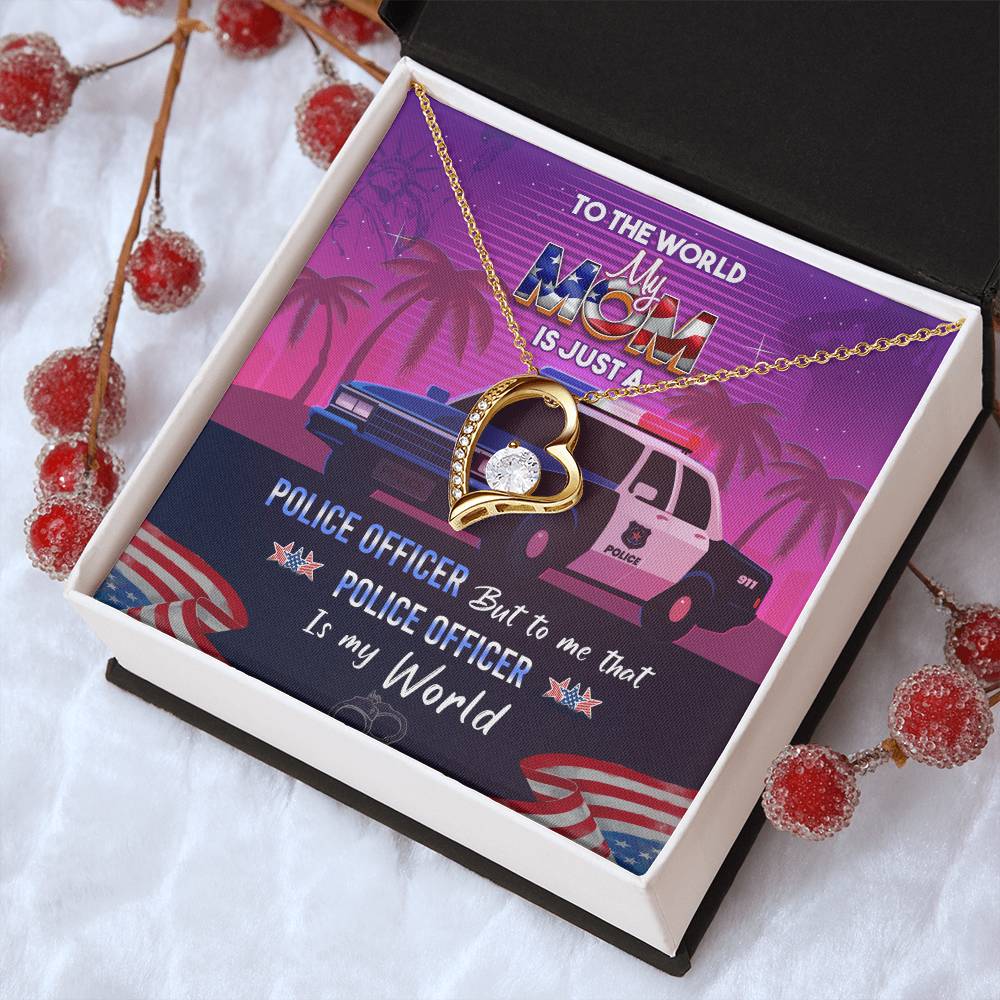 Police Officer Mom -  Forever Necklace Forever Love Necklace