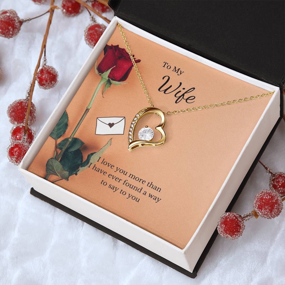 To My Wife Loving You-Silver Or Gold Heart Shaped Necklace Forever Love Necklace