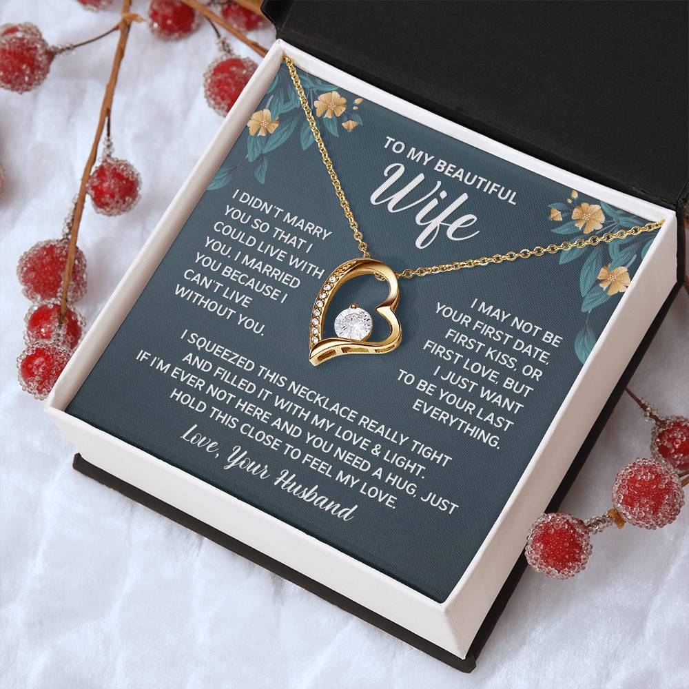 Gift For Wife I Can't Live Without You Forever Love Necklace