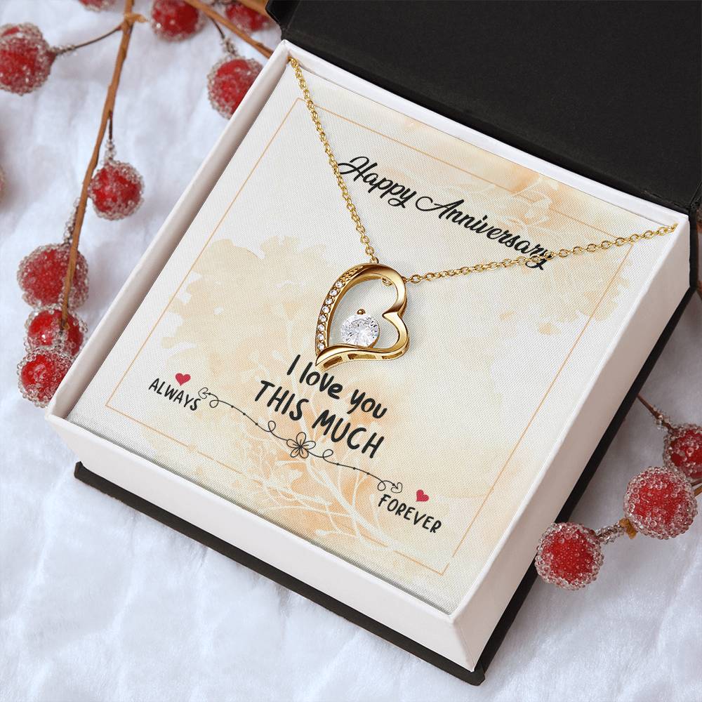 Happy Anniversary Necklace I Love You This Much Forever Love To My Wife Necklace From Husband Anniversary Gift For Wife Birthday Forever Love Necklace