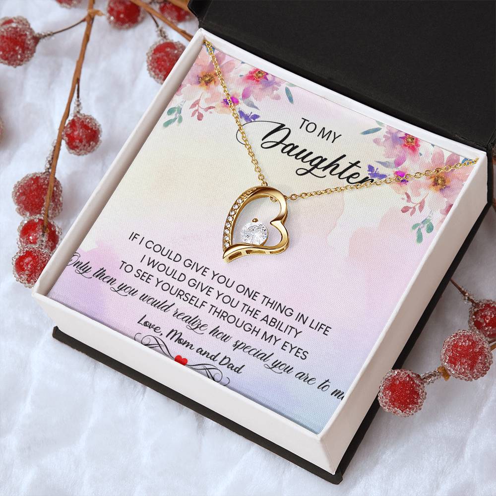 To My Daughter Necklace Forever Love Gift Daughter Necklace From Mom And Dad Customize Daughter Necklace Gift Daughter Birthday Forever Love Necklace