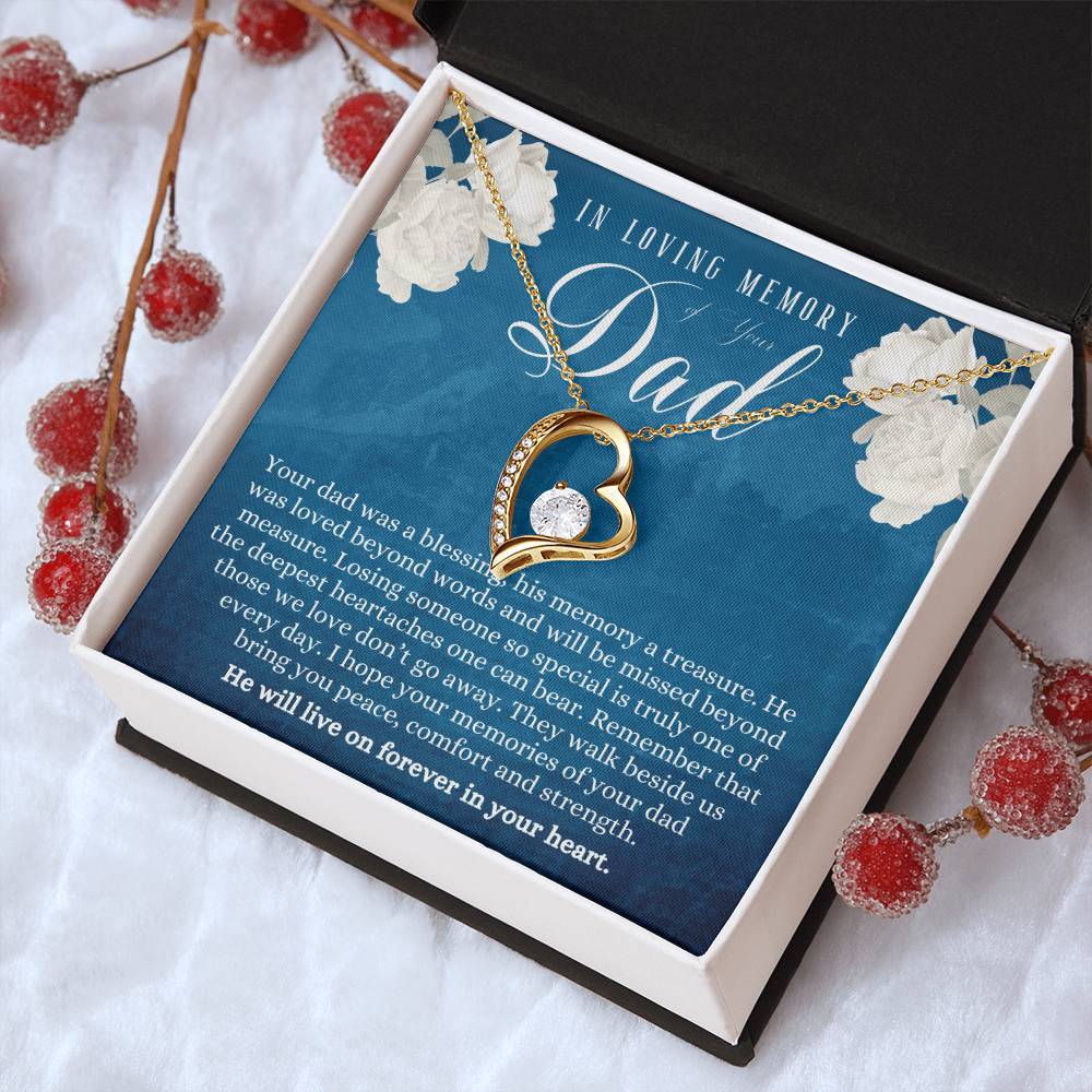 Dad Memorial Gift Father Memorial Gift Loss Of Father Memorial Gift Sympathy Gift Of Loss Of Dad Dad Memorial Necklace Keepsake Forever Love Necklace