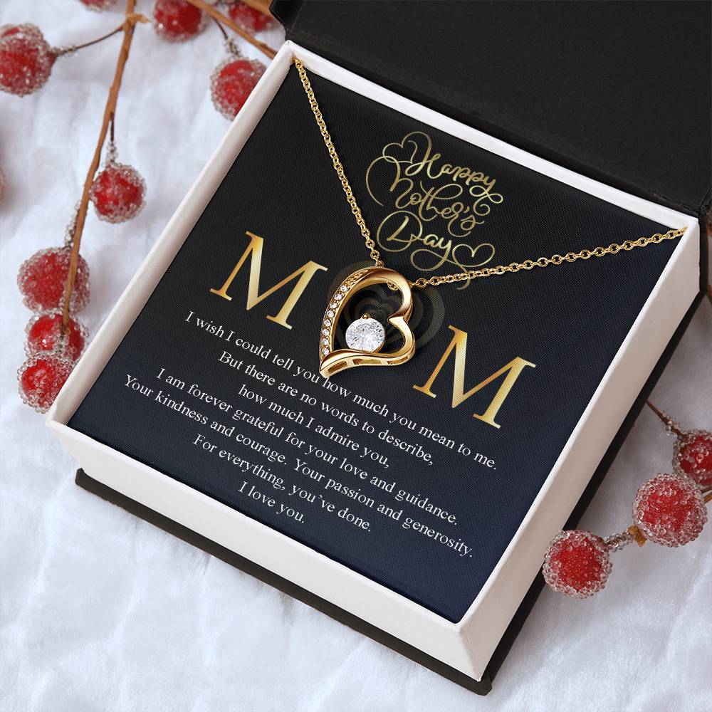 Mom I Wish I Could Tell You How Much You Mean To Me Message Card Necklace Forever Love Necklace